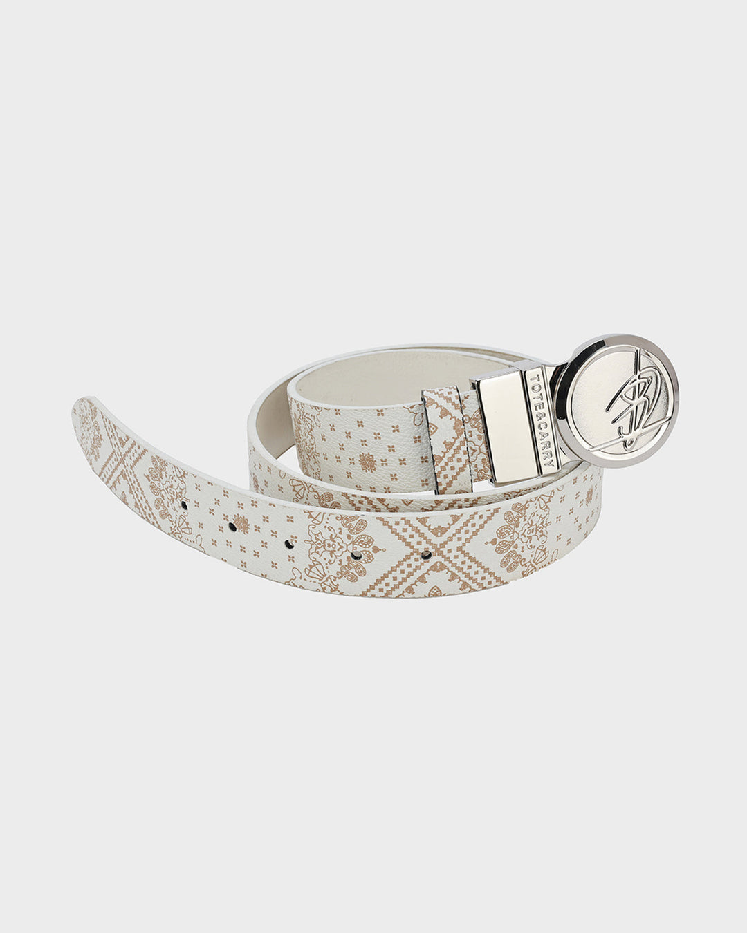 Paisley Belt in Beige Brown
