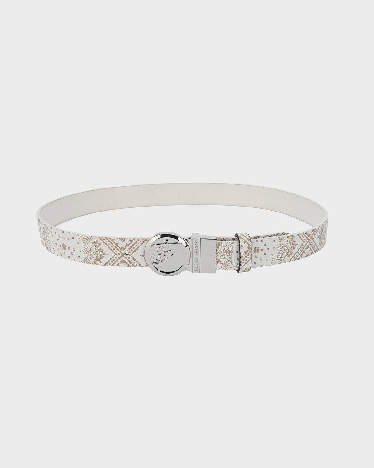 Paisley Belt in Beige Brown