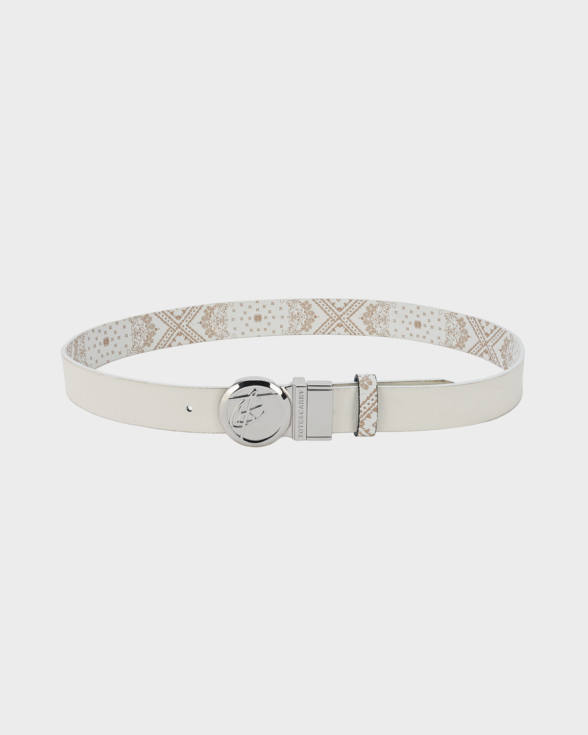 Paisley Belt in Beige Brown