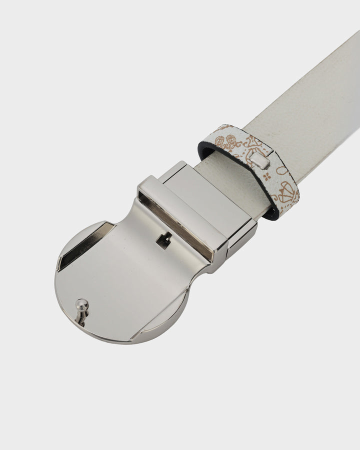 Paisley Belt in Beige Brown