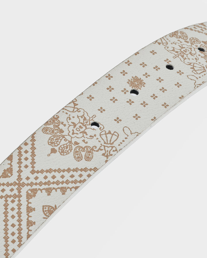 Paisley Belt in Beige Brown