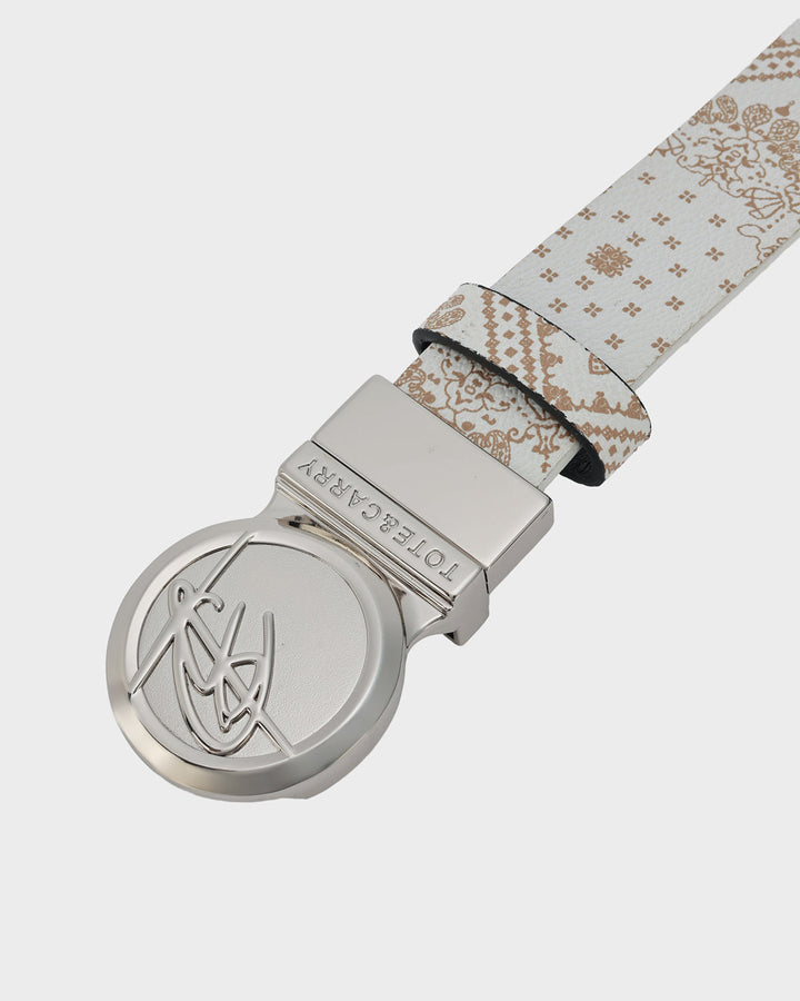 Paisley Belt in Beige Brown