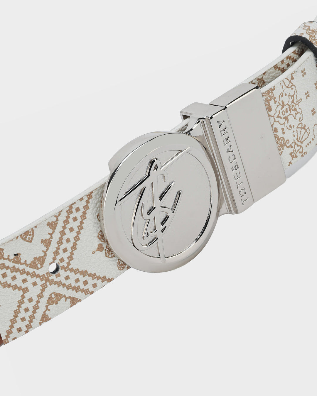 Paisley Belt in Beige Brown