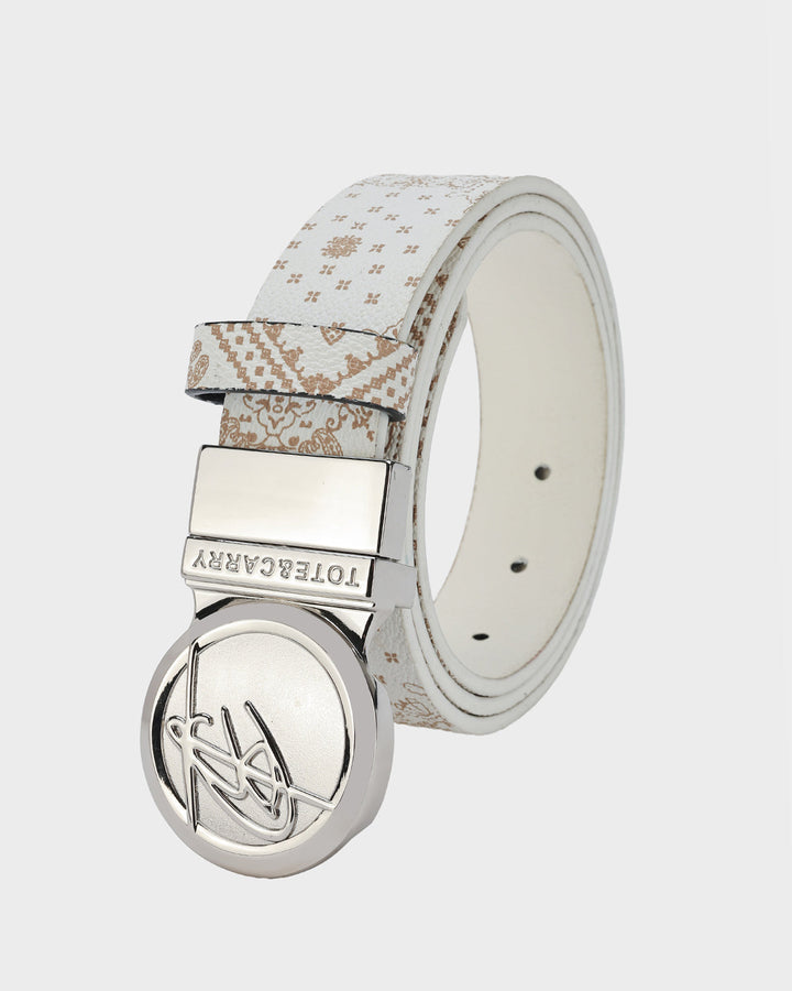 Paisley Belt in Beige Brown