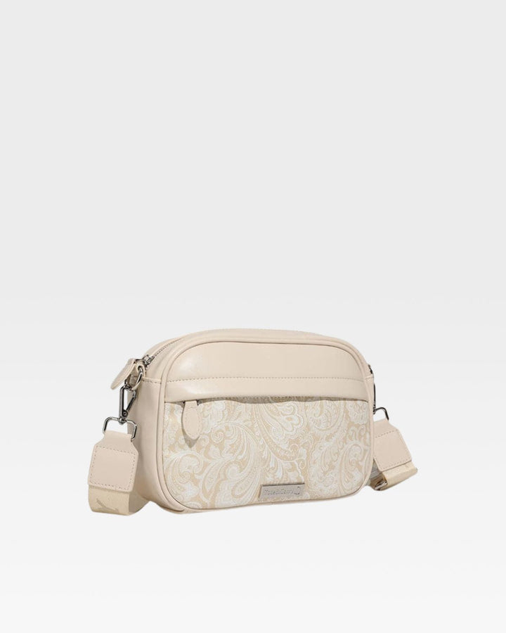 Paisley Crossbody Messenger Bag in Beige