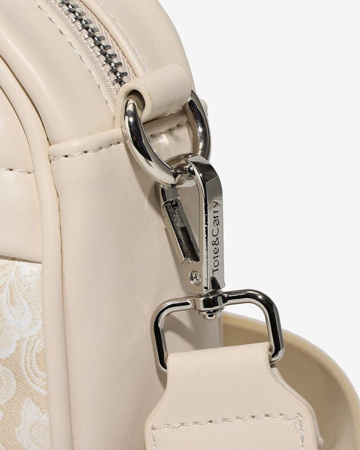 Paisley Crossbody Messenger Bag in Beige