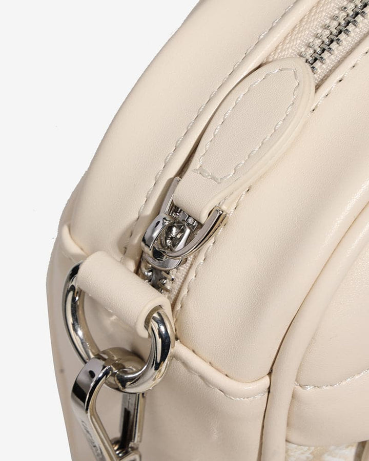 Paisley Crossbody Messenger Bag in Beige