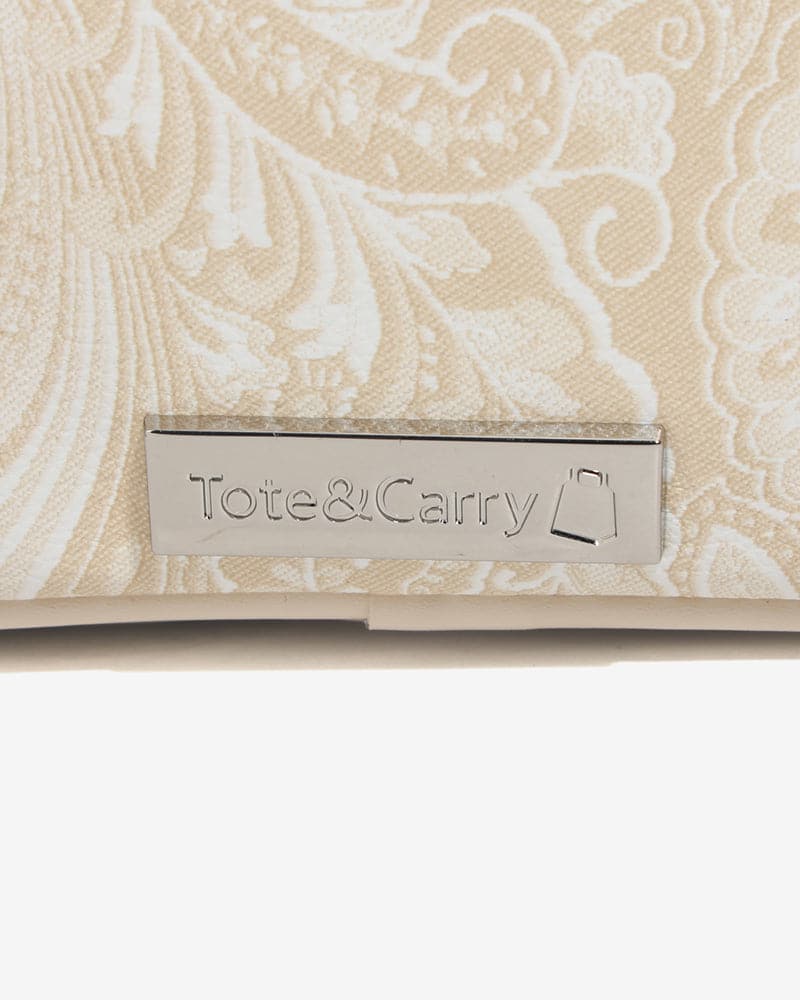 Paisley Crossbody Messenger Bag in Beige