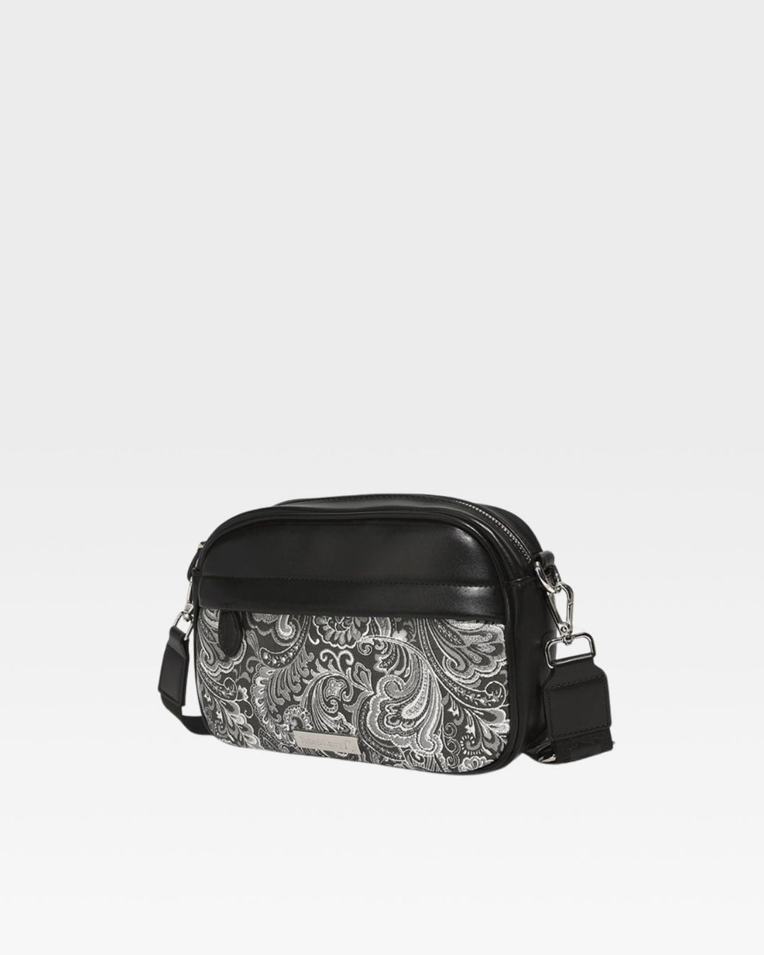 Paisley Crossbody Messenger Bag in Black
