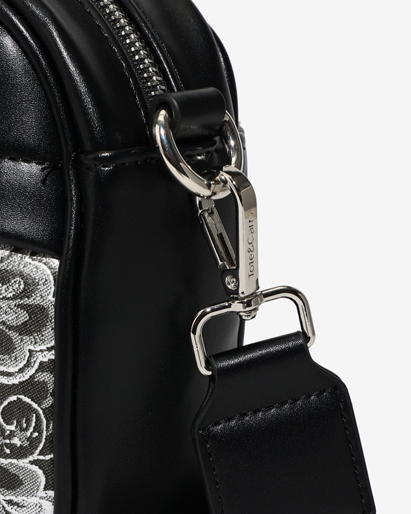 Paisley Crossbody Messenger Bag in Black