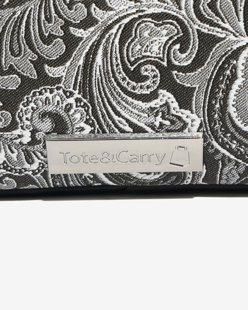 Paisley Crossbody Messenger Bag in Black