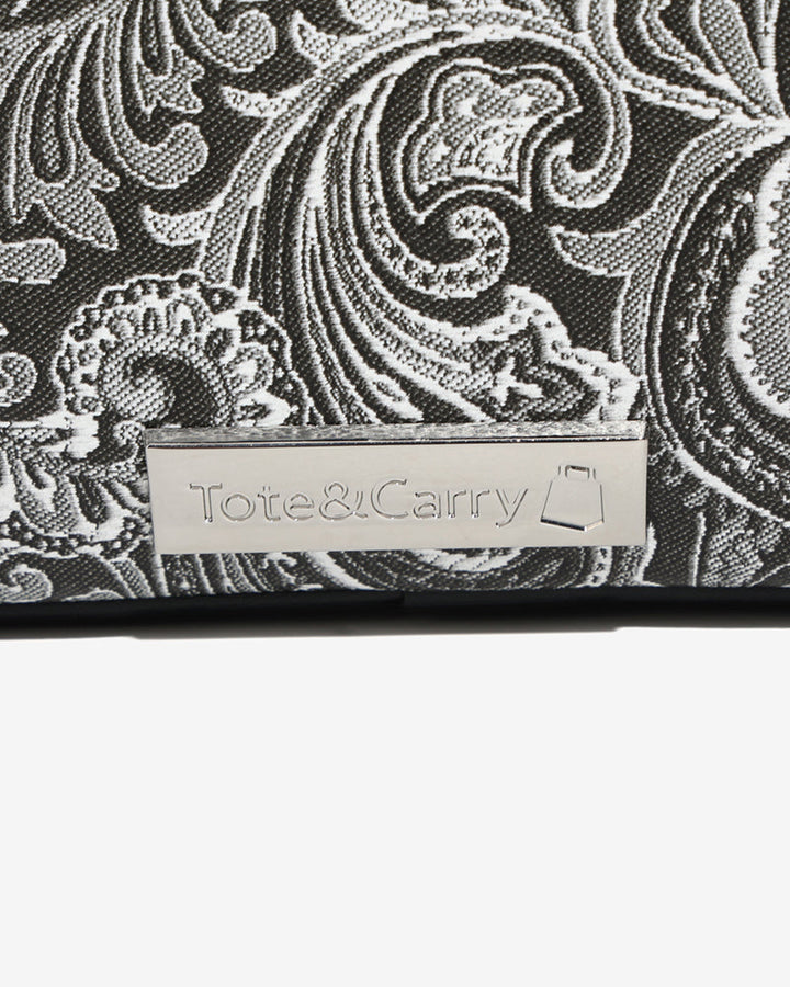 Paisley Crossbody Messenger Bag in Black