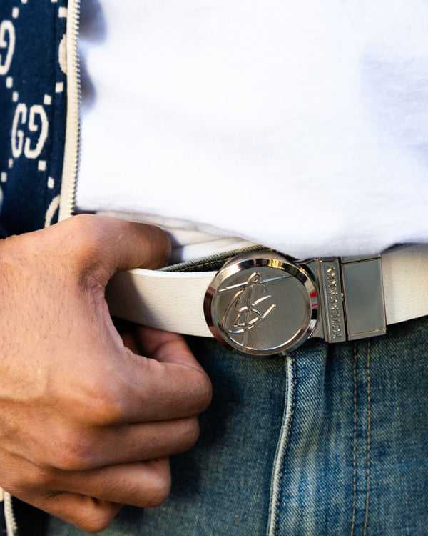 Paisley Belt in Beige Brown