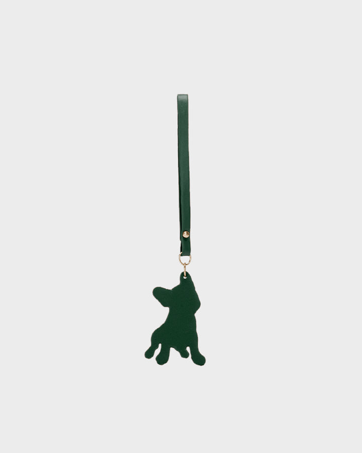 Paris Pup Key chain in Emerald Green