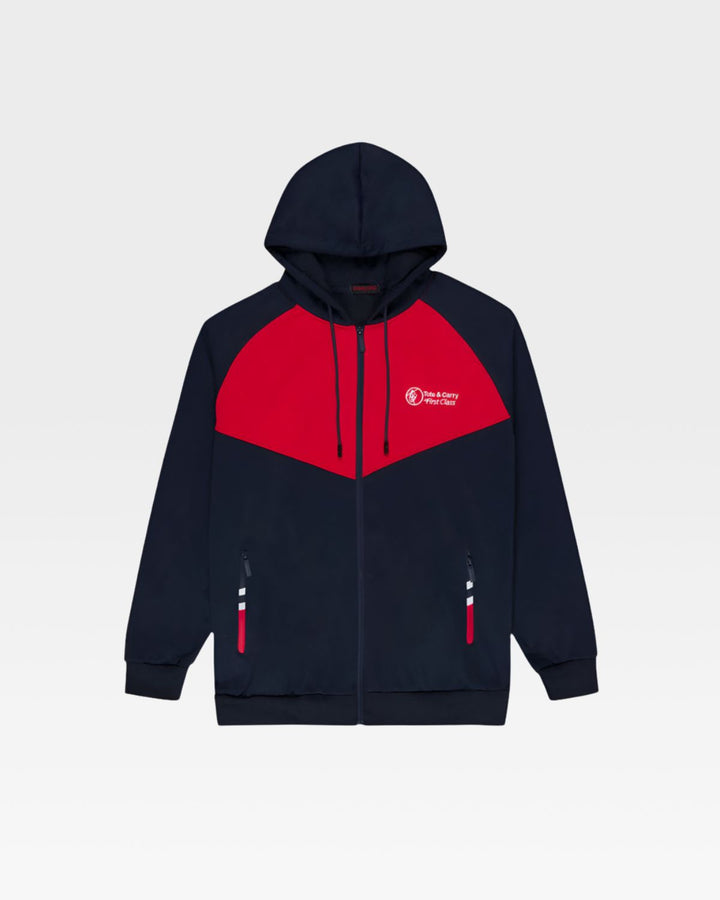 Pattern Tracksuit Set in Navy and Red