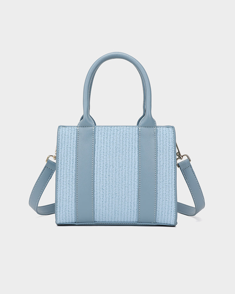 Pebble Leather Mini Tote Bag in Blue