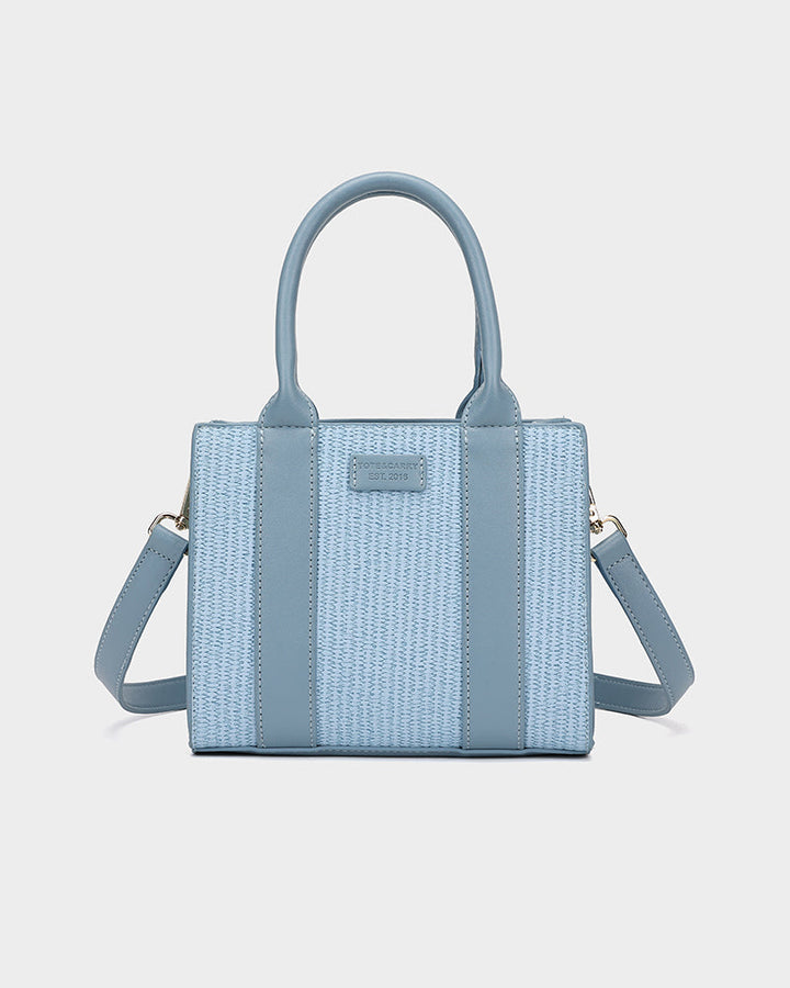 Pebble Leather Mini Tote Bag in Blue