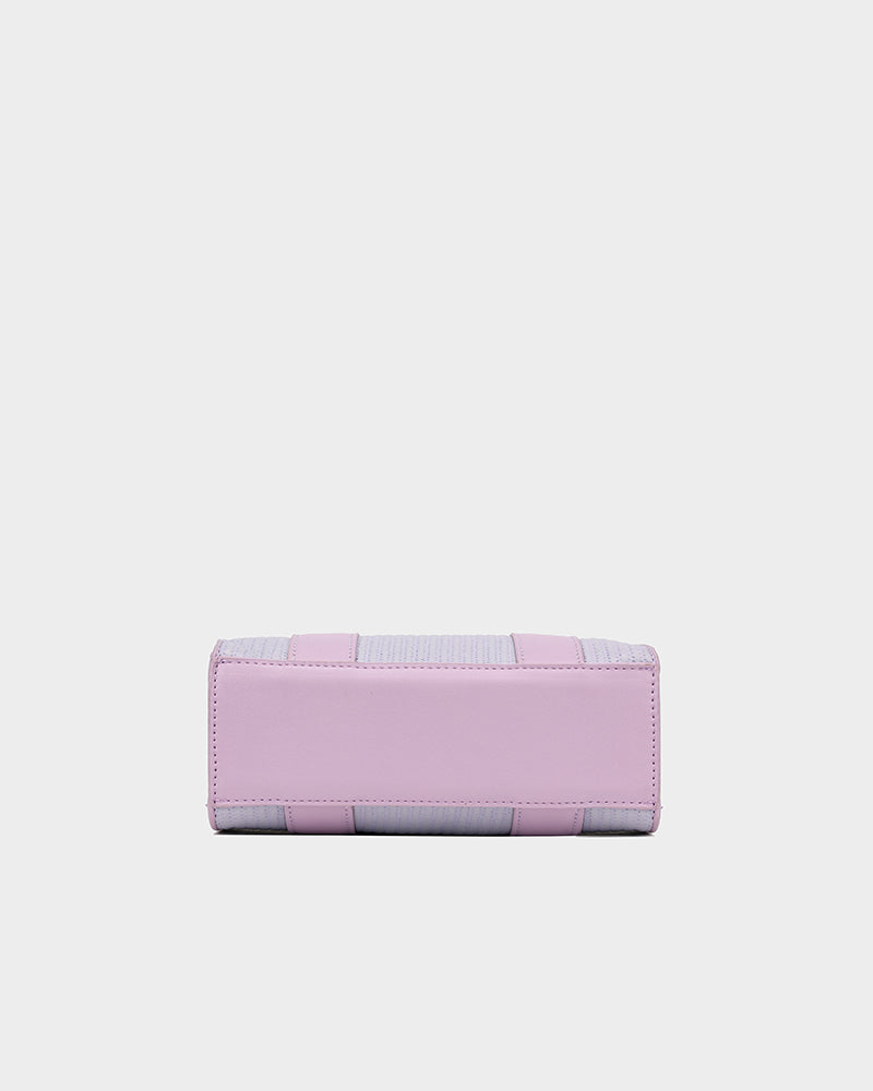 Pebble Leather Mini Tote Bag in Purple