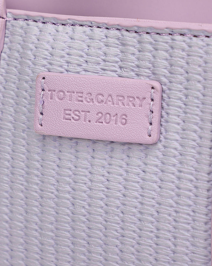 Pebble Leather Mini Tote Bag in Purple