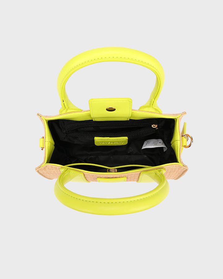Pebble Leather Mini Tote Bag in Yellow