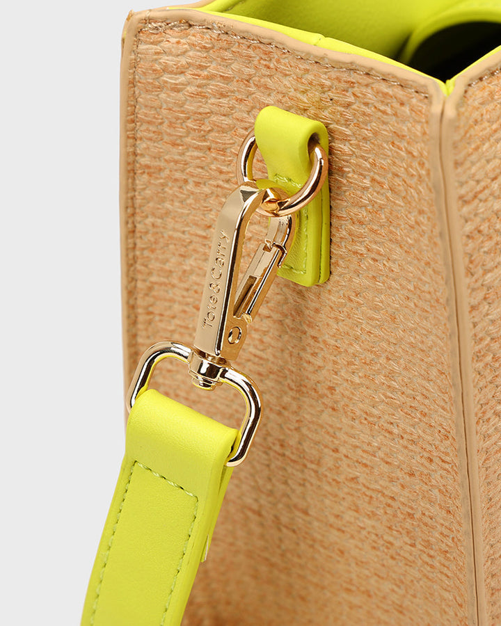 Pebble Leather Mini Tote Bag in Yellow