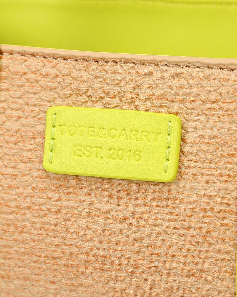 Pebble Leather Mini Tote Bag in Yellow
