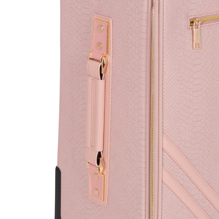 Pink Apollo 1 Faux Snakeskin Suitcase