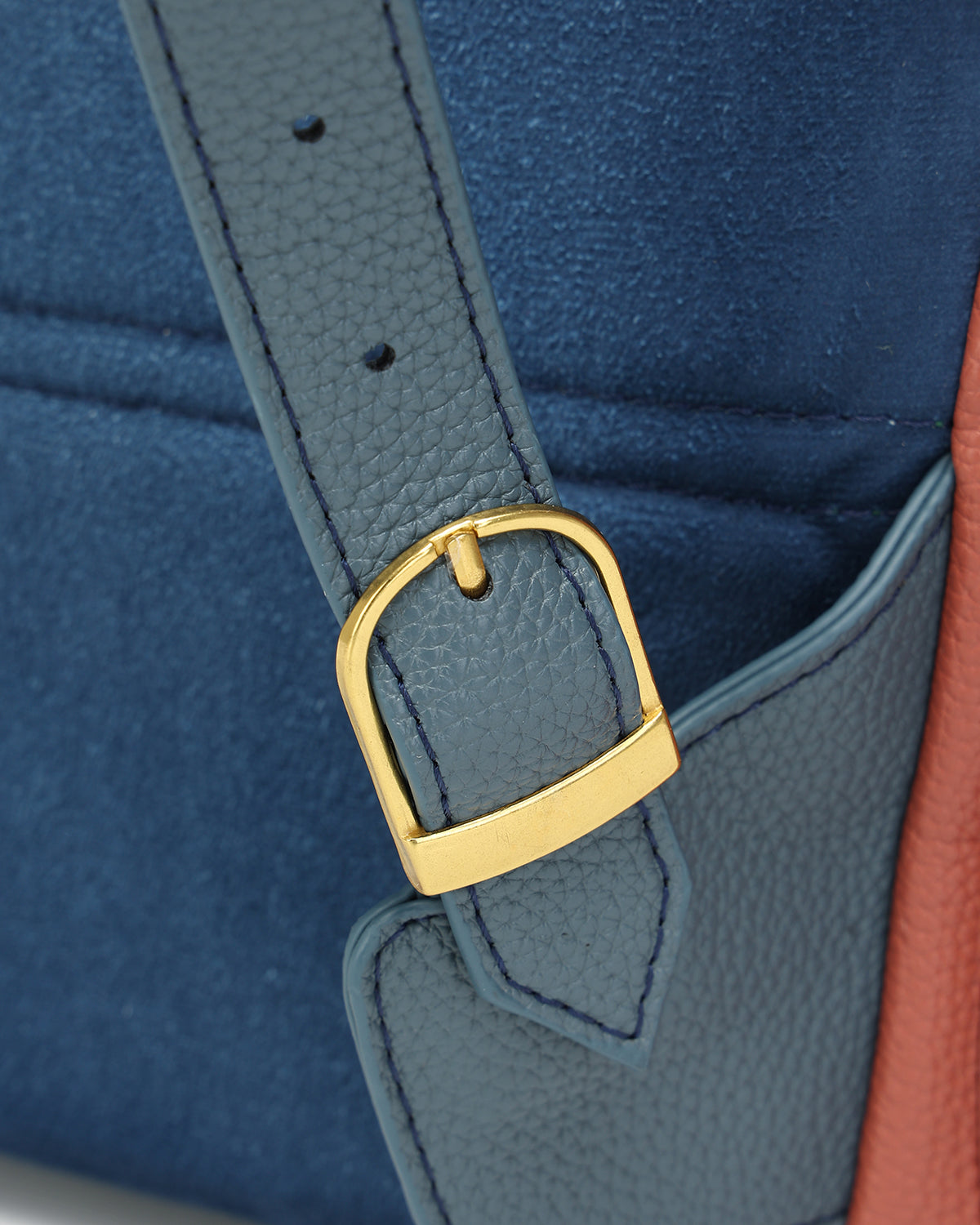 Power Luxe Backpack in Blue & Clay-Red