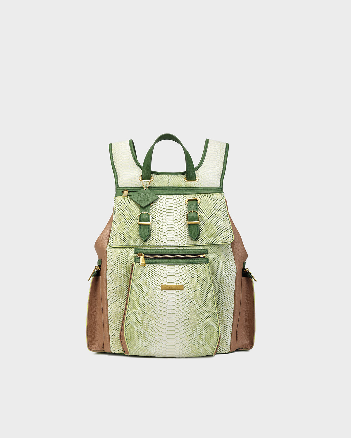 Power Luxe Backpack in Green & Brown