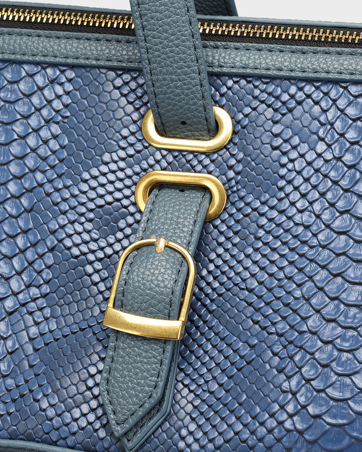 Power Luxe Duffle Bag in Blue & Clay-Red