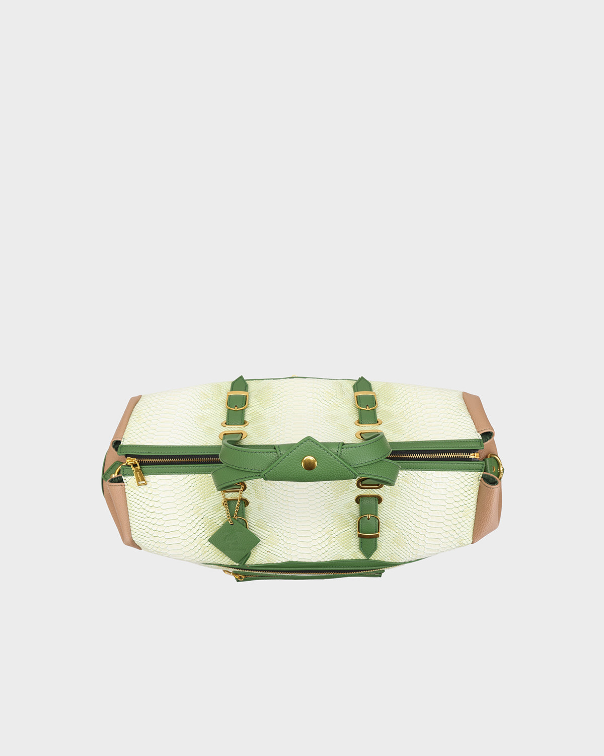 Power Luxe Duffle Bag in Green & Brown