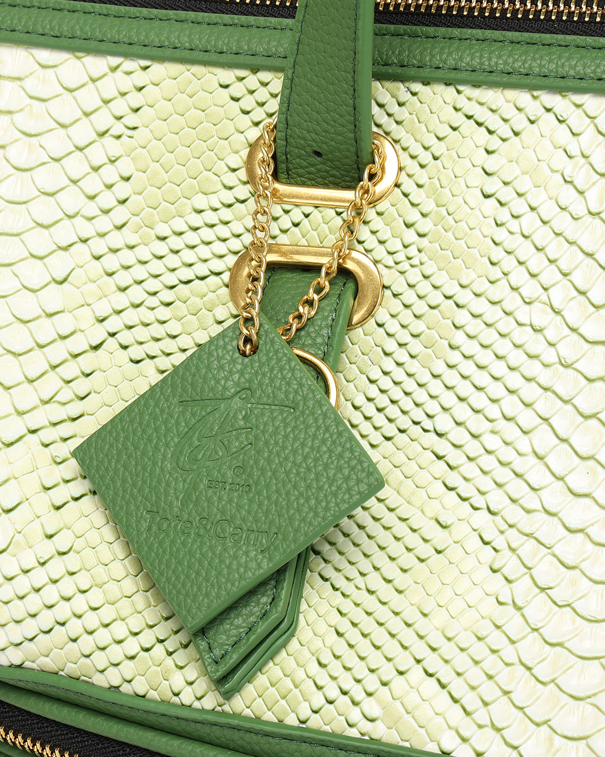 Power Luxe Duffle Bag in Green & Brown