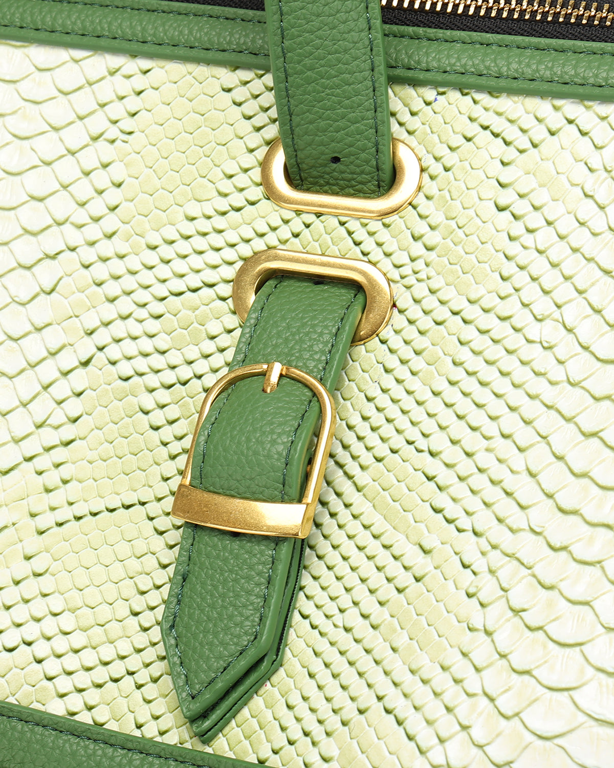 Power Luxe Duffle Bag in Green & Brown
