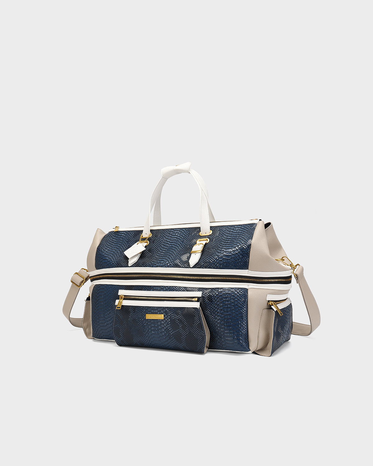 Power Luxe Duffle Bag in Navy & Grey