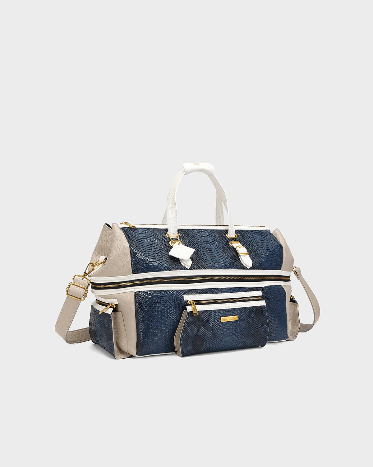 Power Luxe Duffle Bag in Navy & Grey
