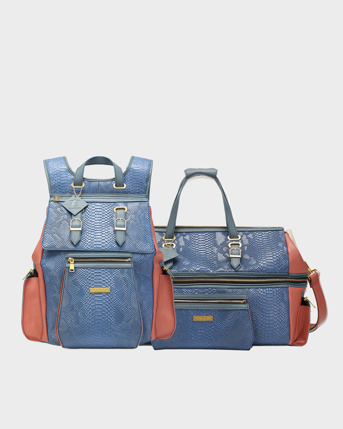 POWER Luxe Travel Set in Blue & Clay-Red 🗸