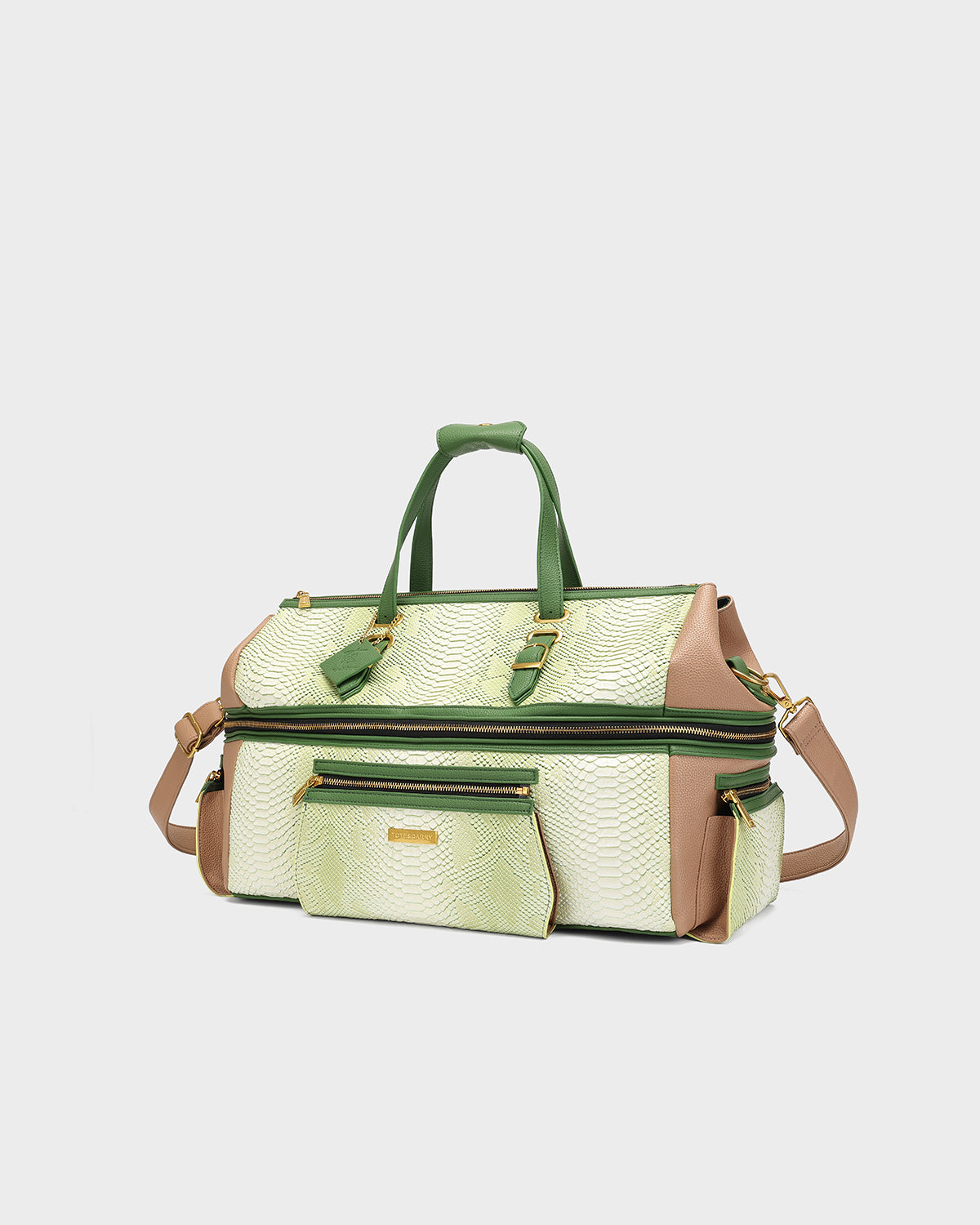 POWER Luxe Travel Set in Green & Brown