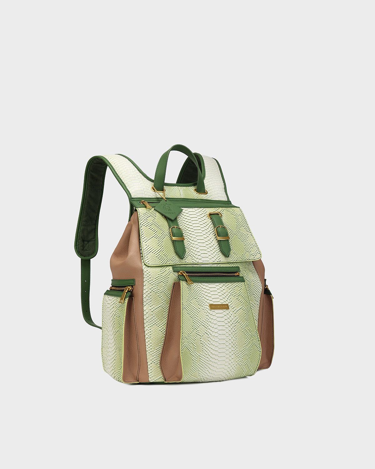 POWER Luxe Travel Set in Green & Brown