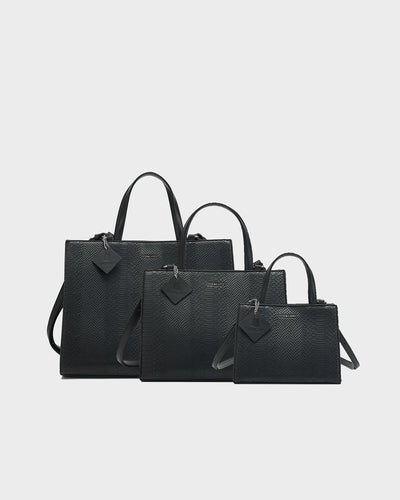 Prime 3PC Tote Bags Set in Black