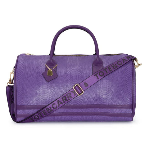 Purple Apollo 1 Faux Snakeskin Duffle Bag