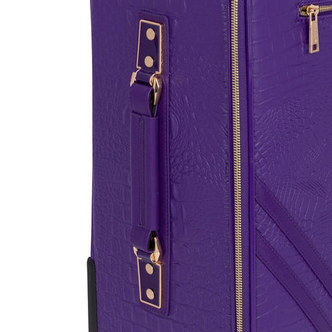 Purple Apollo 2 Faux Crocodile Skin Carry-On Suitcase