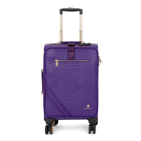 Purple Apollo 2 Faux Crocodile Skin Carry-On Suitcase