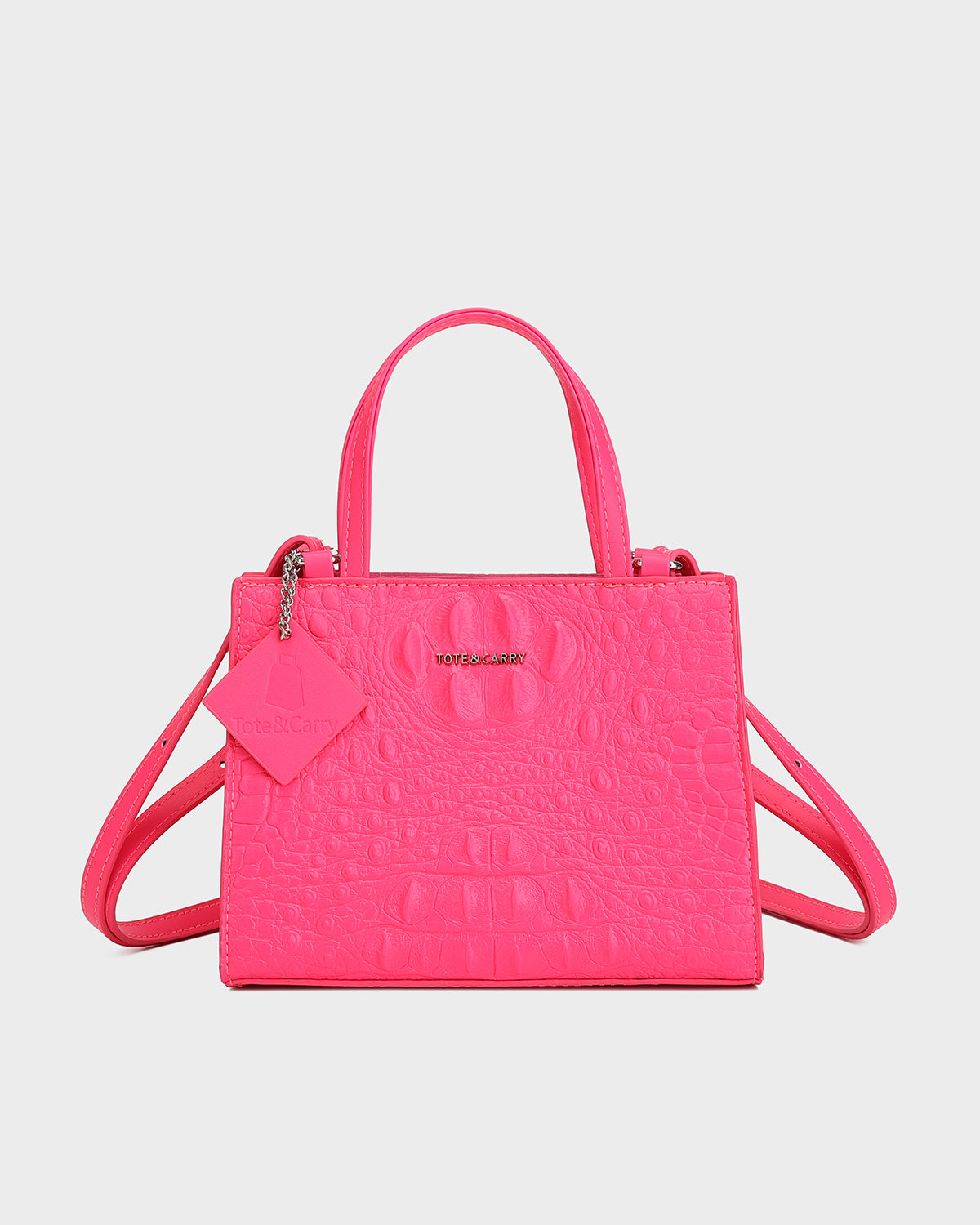 Raven 3PC Tote Bags Set in Neon Pink