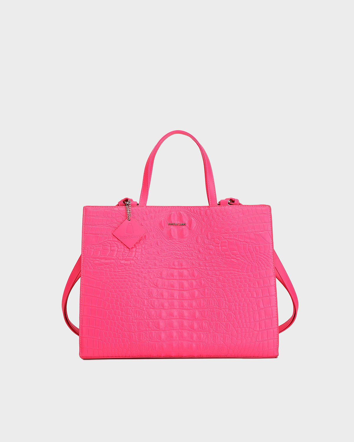 Raven 3PC Tote Bags Set in Neon Pink
