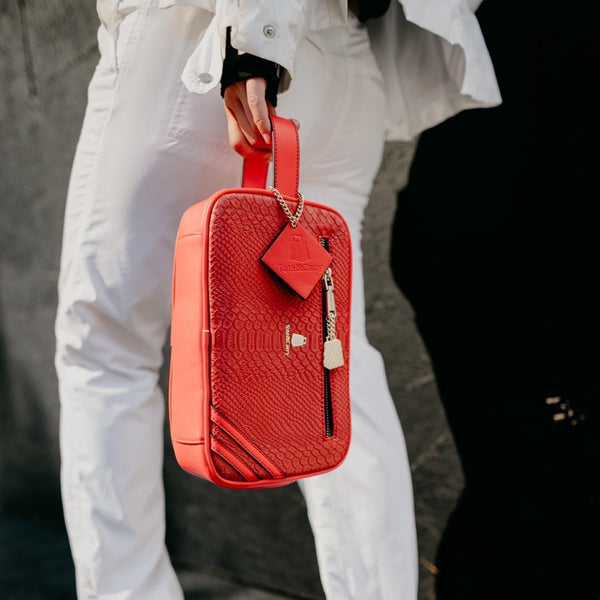 Signature Essential Toiletry Bag in Red