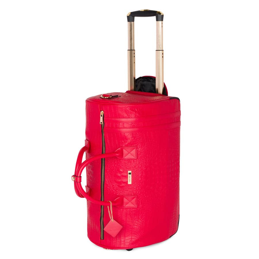 Crocodile Skin Rolling Duffle Bag Tote&Carry