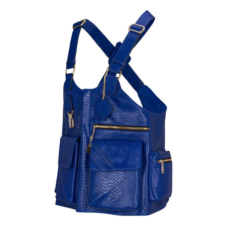 Royal Blue Tactical Leather Mens Vest Tote&Carry