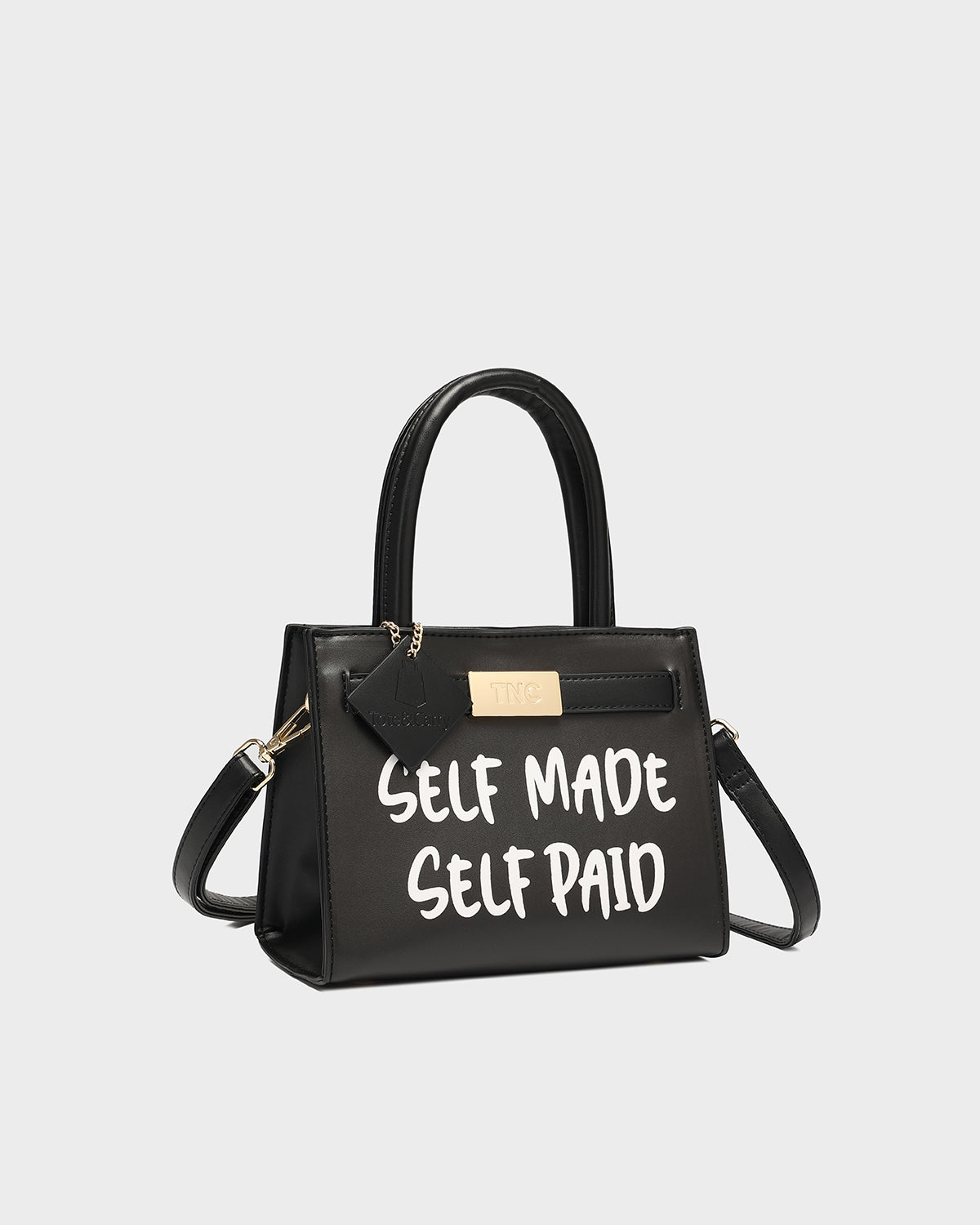 Self Made Self Paid Mini Tote in Black