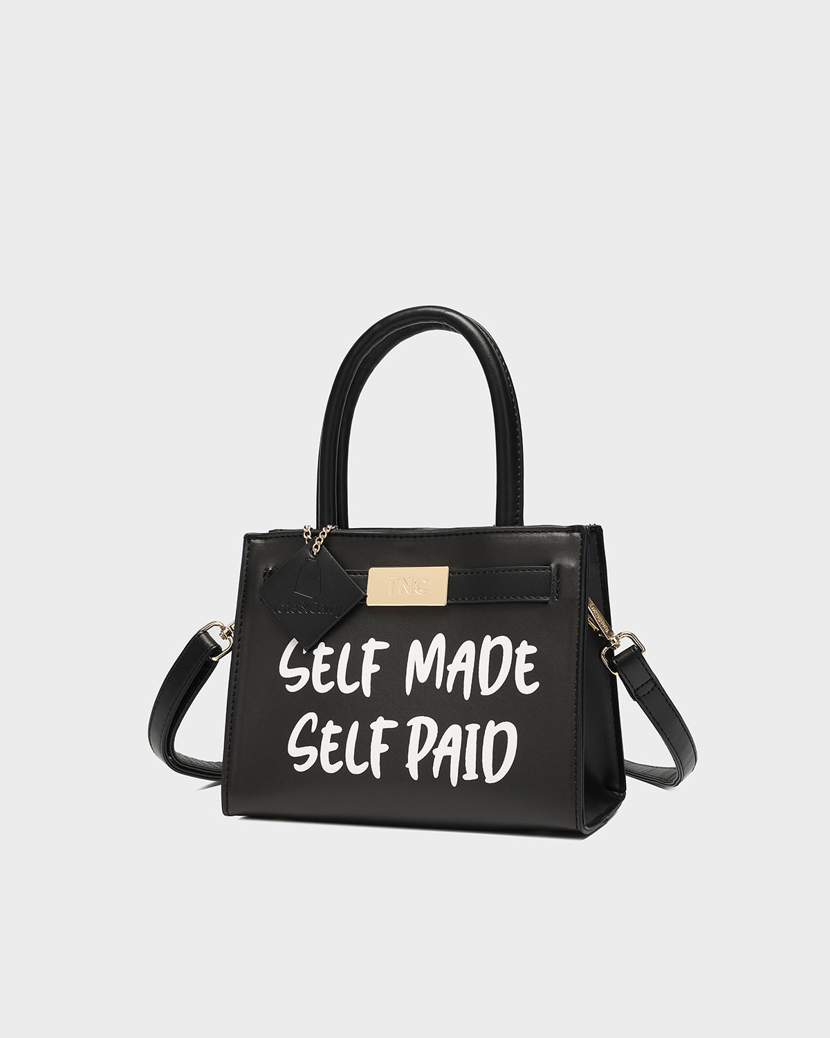 Self Made Self Paid Mini Tote in Black