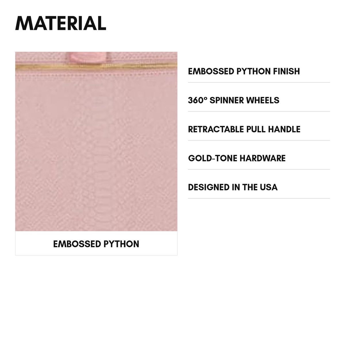 Signature Carry-On in Pink - material